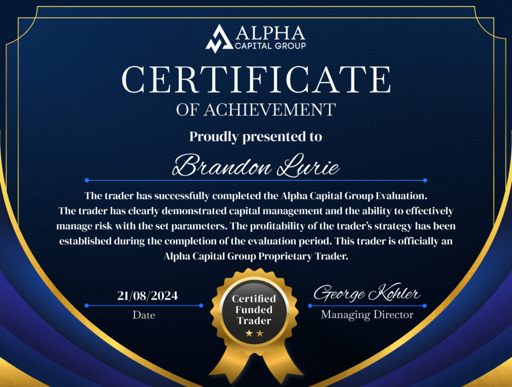 Brandon Alpha Certified & Funded